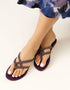 Iris Purple Beaded Flats with Criss-Cross Straps – Essence by Rubina